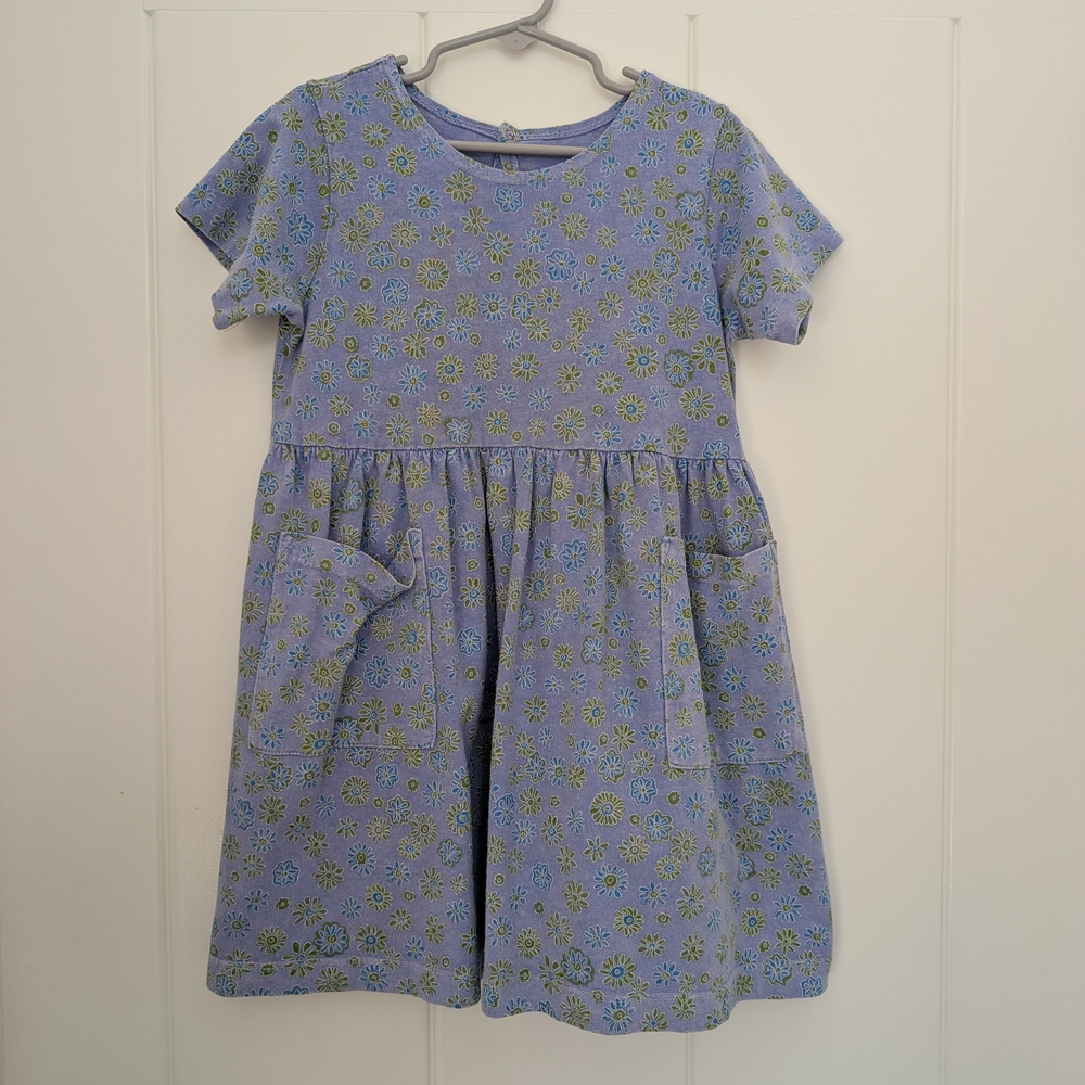 Vintage Fresh Produce Purple Floral Pocket Cotton Dress